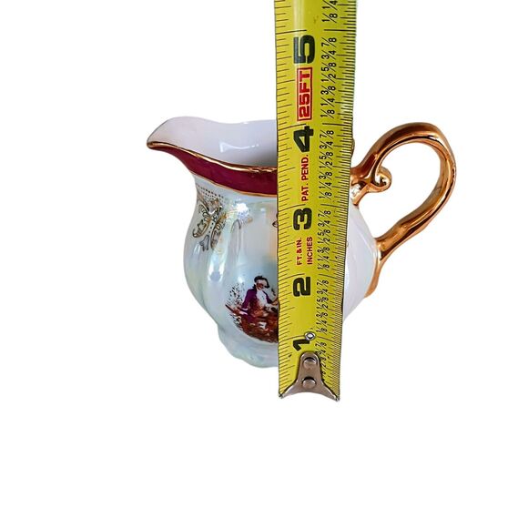 GNA Fine Porcelain CREAMER 24k Hand Painted Victorian Romantic Iridescent Vintag - Picture 12 of 13